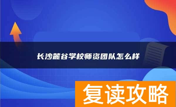 长沙麓谷学校师资团队怎么样
